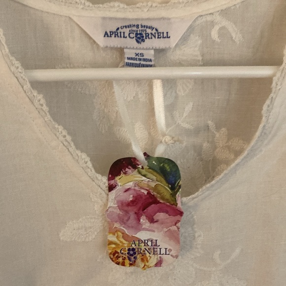 April Cornell White Angel Linen Tunic NWT - Picture 5 of 10